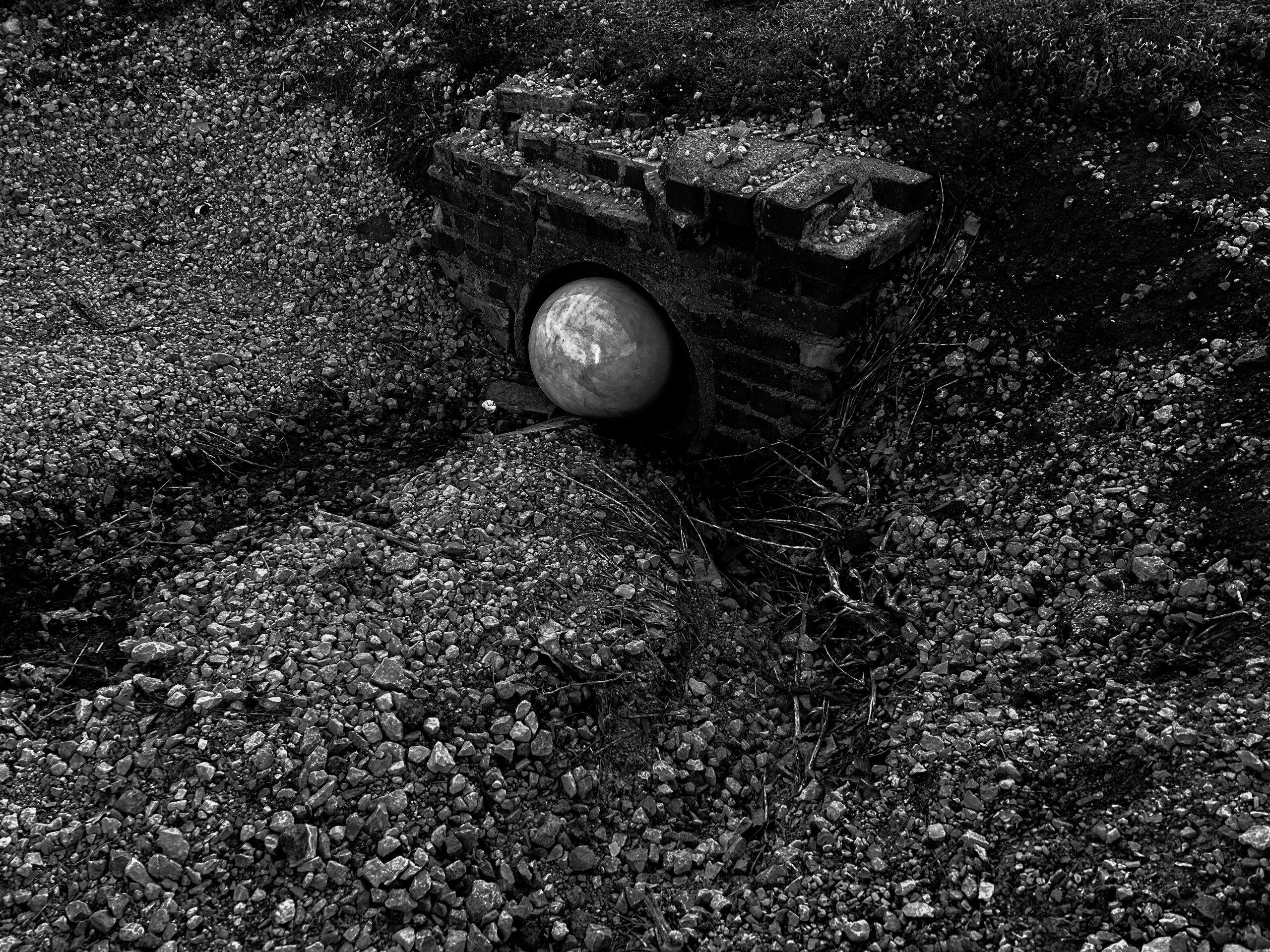 Christopher Swink – spinning ball from outer space nestles in the gutter…